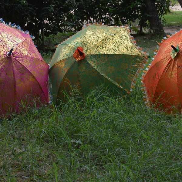 Wholesale Lot Indian Wedding Umbrella Handmade Umbrella Decorations Parasols Cotton Umbrellas