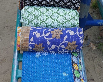 BESTSELLER Vintage Handmade Kantha Quilts 85X55"