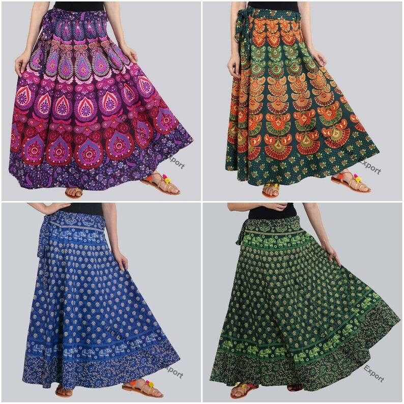 Wholesale Lots Indian Skirts Printed Cotton Skirts Boho Skirts Etsy