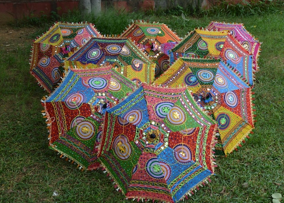 Wholesale  Lot Indian Wedding Umbrella Handmade Umbrella Decorations Parasols Cotton Umbrellas
