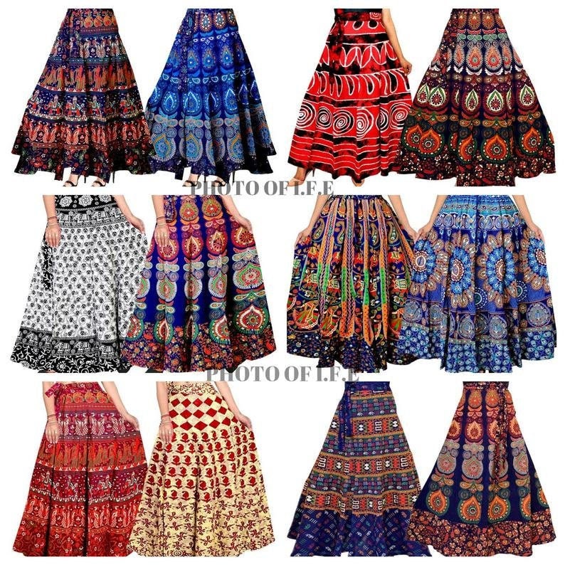Wholesale Lots Indian Skirts Printed Skirts Cotton Skirts Boho Etsy