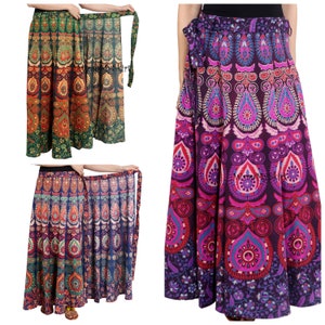 Cotton Maxi Skirt, Boho Skirt, Cotton Wrap Skirts for women, Wrap Skirt, Indian Bohemian Handmade skirt, Summer Printed floral Beach Skirt,