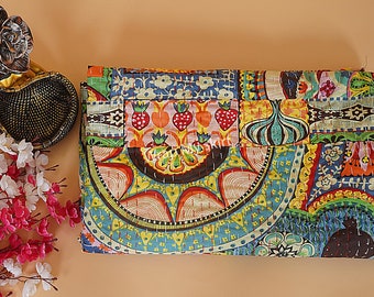 Handgemaakte Kantha-quilt, Kantha-sprei, Indiase Kantha-worp, Indiase katoenen Kantha-quilts, 100% katoen, Handblock Kantha-quilt