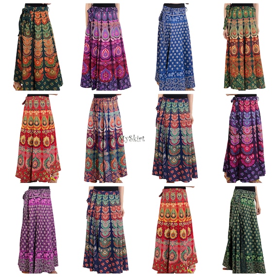 Indian Cotton Skirt Women Skirt Cotton Skirt Boho Skirt Summer Skirt Hippie Skirt Handmade Wrap Skirt Maxi Skirt Bohemian Skirt Long Skirt