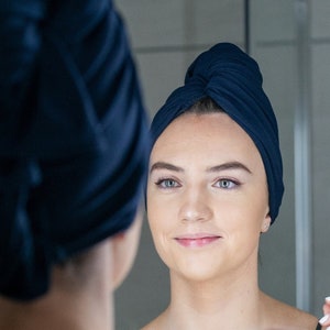 Organic Jersey Cotton Hair Towel: Anti-Frizz Wrap for Waves & Curls