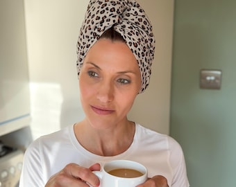 Organic Jersey Cotton Hair Towel | Less Frizz, Friction and Breakage | Certified B Corp | Made in the UK