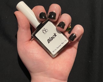 Black Nail Polish ~ Nail Varnish ~ Halal Nail Polish ~ 10 free nail polish ~ Vegan Nail Polish ~ 15ml Nail Polish ~ Handmade nail polish