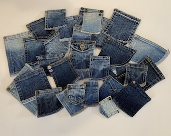 Denim Coin Pockets, 10 Pieces, Craft Supplies
