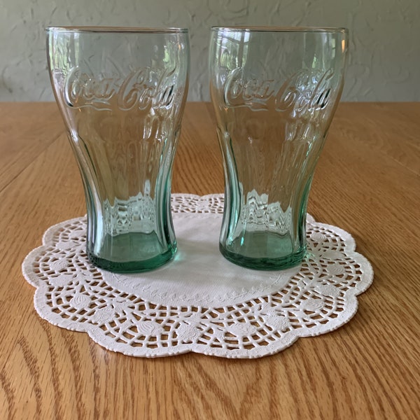 Vintage Coca Cola Glasses, Drinking Glasses, Set of 2