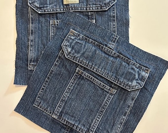 Wrangler Denim Cargo Pockets, Crafting Panels, Set of Two