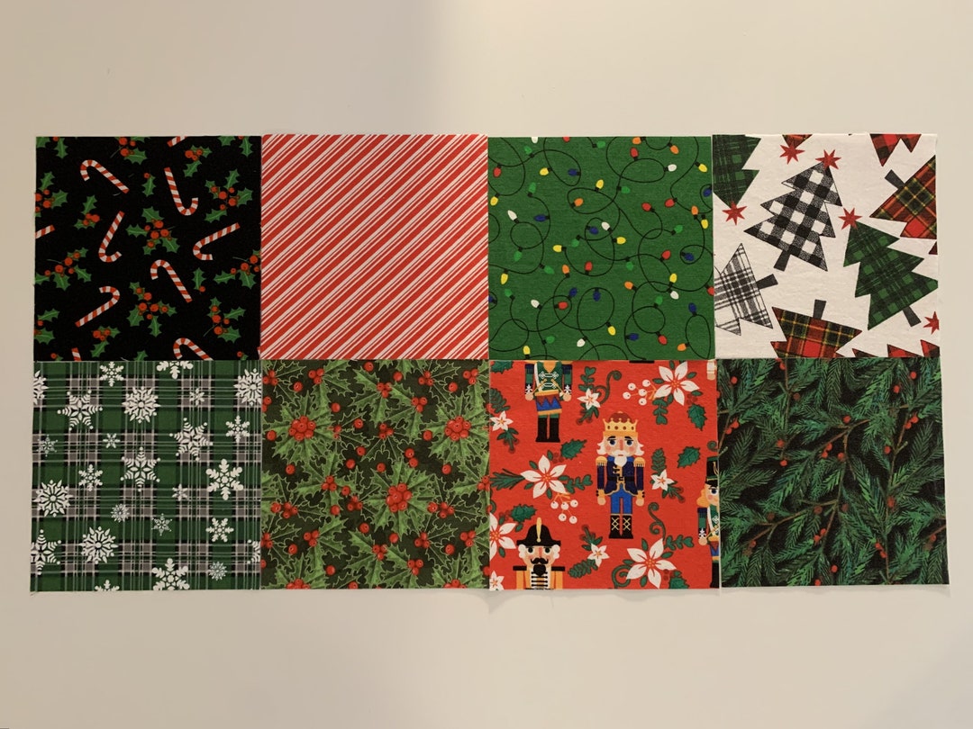 Precut Fabric Squares, Christmas Fabric Squares, 5inch Fabric Squares