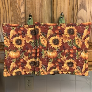 Thanksgiving Potholders, Thanksgiving Hot Pads, Handmade Potholders, Quilted Hot Pads, Set of 2