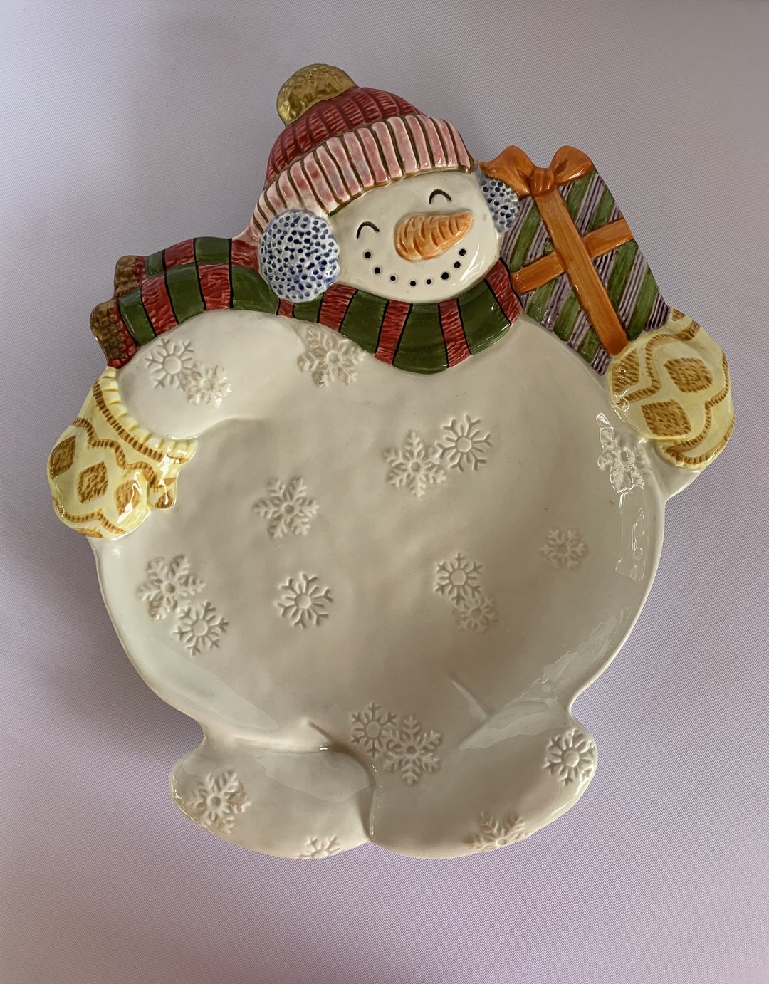 Decorative Christmas Plate, Frosty the Snowman Plate, Christmas Cookie