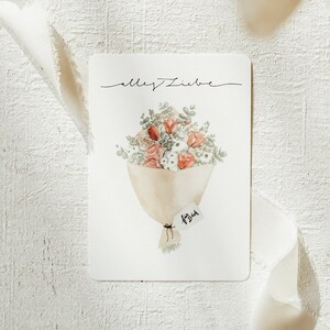 Postkarte Blumenstrauß Geburtstag Geschenk Mama Geschenk Geburtstag Oma Dankeskarte I A6 I Universell I Aquarell Illustration I Print