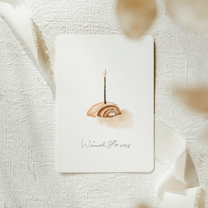 Zimtschnecke Postkarte Geburtstag | A6 | Wünsch Dir was | Dekoration | Freunde & Familie | Handgemalt | Aquarell | Print