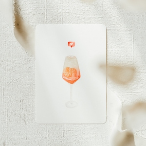 Aperol Liebe A6 | Like Aperol Spritz Geburtstagskarte Geschenk Geburtstag Frau Valentinstag Dekoration Küche Campari Karte | Aquarell