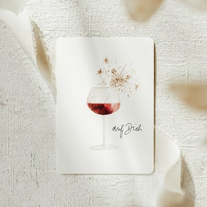 Postkarte Geburtstag Wein | A6 | Wunderkerze | Weingeschenk | Rotwein | Dekoration | Freunde & Familie | Handgemalt | Aquarell | Print