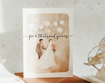 Wedding card in boho style | Folding card A6 | Congratulations to the newlyweds | wedding gift | Watercolor Illustration | printing