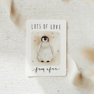Pinguin Karte vermissen  |A6 Postkarte| Pinguin | Grüße | An Freunde|Familie | Grüße aus der Ferne | Aquarell | Illustration | Print