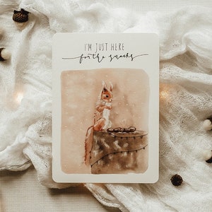 Weihnachtskarte Eichhörnchen Foodie| A6 | Frohe Weihnachten | Aquarell Illustration | Handlettering | Print