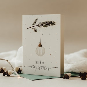 Weihnachtskarte Aquarell schlicht | A6 Klappkarte | Weihnachtsgeschenk & Dekoration | Weihnachtskarten Aquarell | Handlettering