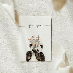 Panda Postkarte A6  | Geburtstag Geschenk | Danke | Abschied | Einladung Geburtstag Panda| Aquarell Panda Illustration handlettering karte