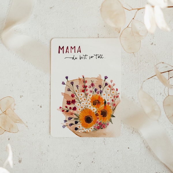 Karte Mama Muttertag | Mama du bist toll A6 | Aquarell Handlettering Muttertagskarte Geschenk Mama Geburtstagskarte Mama Geburtstag