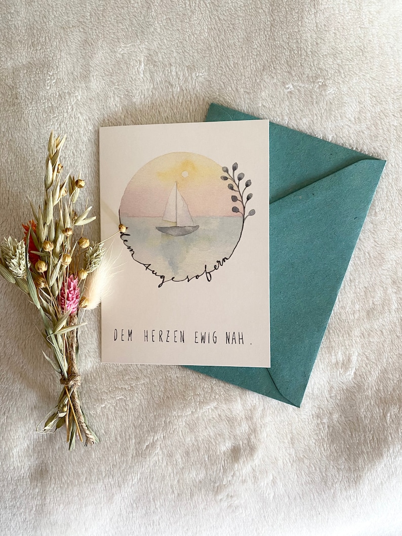 Dem Auge Fern Dem Herzen Ewig Nah Trauerkarte Dem Auge so fern dem Herzen ewig nah A6 - Etsy.de