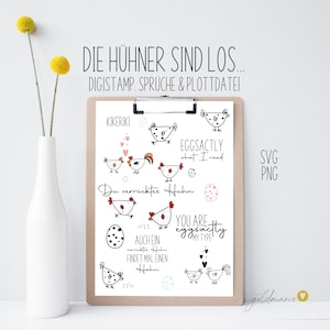 Plotter file &quot;The chickens are loose...&quot;, DigiStamp, DigiPapier, SVG