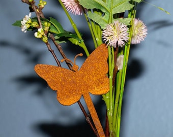 Butterfly plug flowers as garden decoration - dried flowers - rust - garden art - garden decoration - gift