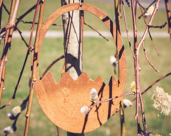 EGG as a garden decoration - patina - garden art - spring - decoration - gift - Easter