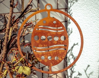 Egg hanger as a garden decoration - patina - garden art - garden decoration - gift