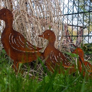 Enten als Gartendeko Edelrost Gartenkunst Muttertag Gartenschmuck Geschenk Idee ER und SIE klein, mittel, groß oder als Familie Familie / Family