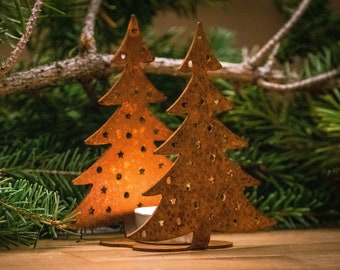 Christmas tree - tea light - Christmas tree - Christmas decoration - Advent decoration - patina - garden decoration - gift - jewelry