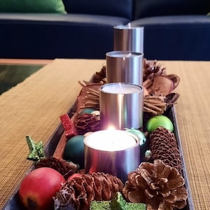 Tea light holder - candle holder - set of 4 - tea light - candle - decoration - wreaths & door decorations - gift - jewelry - STAINLESS STEEL