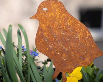 Rusty Metal Sparrow – Garden Decoration – Rusty Animal Figurine for Balcony & Flowerbed - Easter