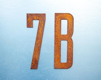 Modern metal house numbers / metal door numbers real rust - assembly instructions - easy installation with magnet