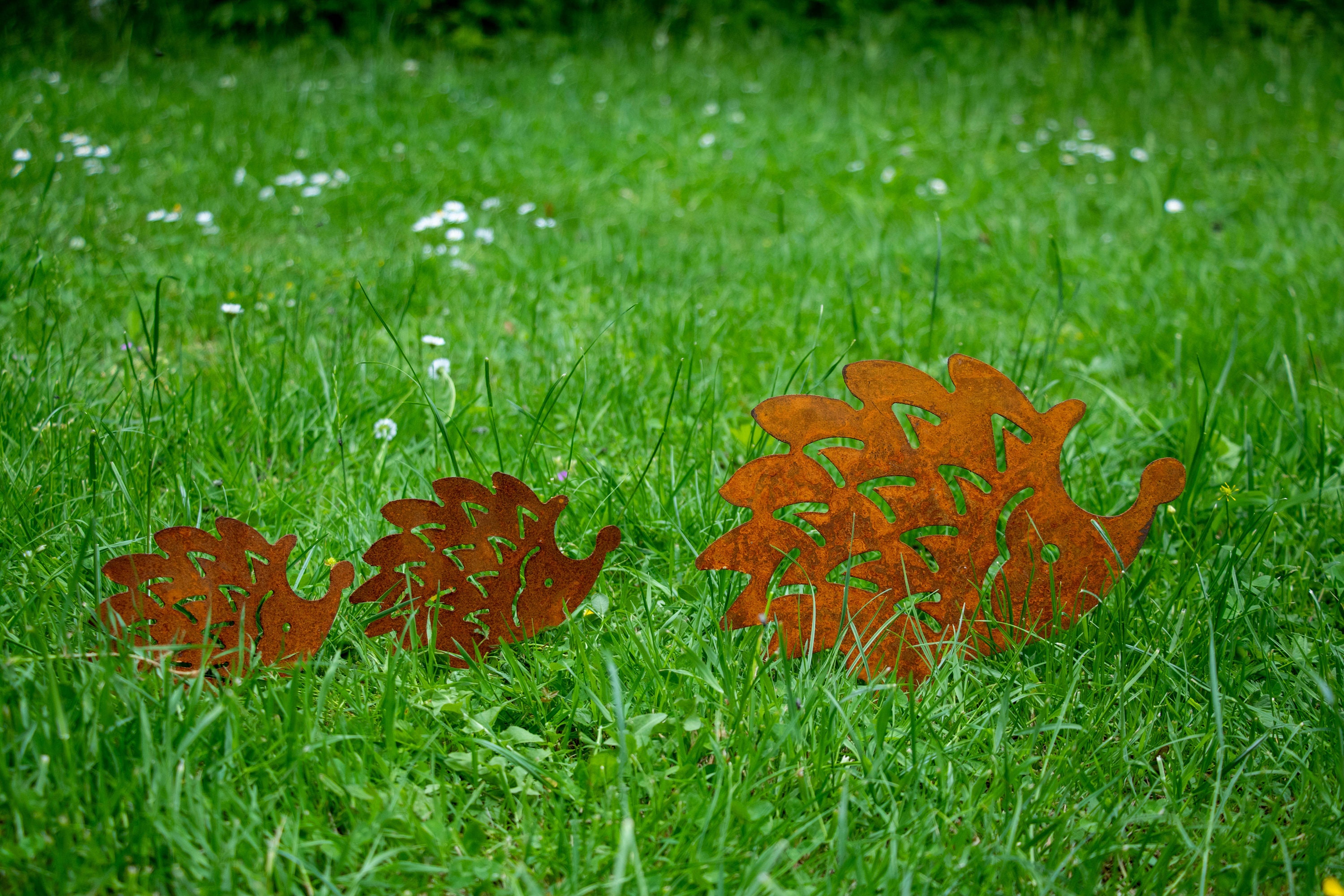 Gartenstecker Igel Im Edelrost-Design – Nostalgische Gartendeko, Metall, Ca. 25x26 Cm, Für Herbst & Winter