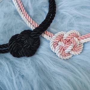 Shibari collar choker necklace, adjustable length, made to order, 35+ colours (single or duotone)