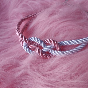 Shibari collar choker necklace, adjustable length, made to order, 24 colours single or duotone image 3