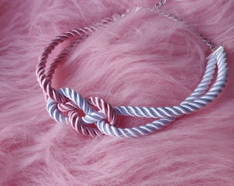 Shibari collar choker necklace, adjustable length, made to order, 24+ colours (single or duotone)