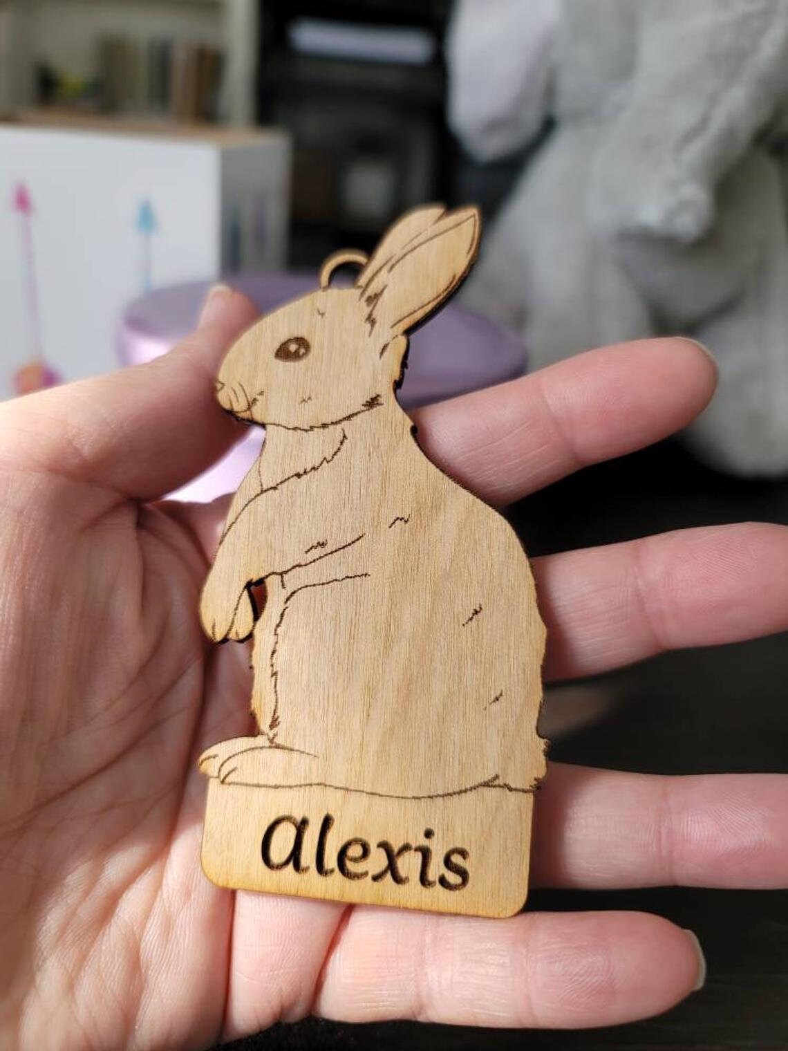 DIY Easter Basket Name Tags Easter Rabbit Tags Easter Etsy