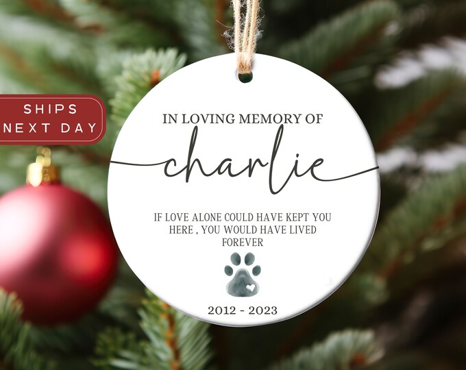 Personalized Pet Memorial Ornament Dog Christmas Ornament Remembrance ...