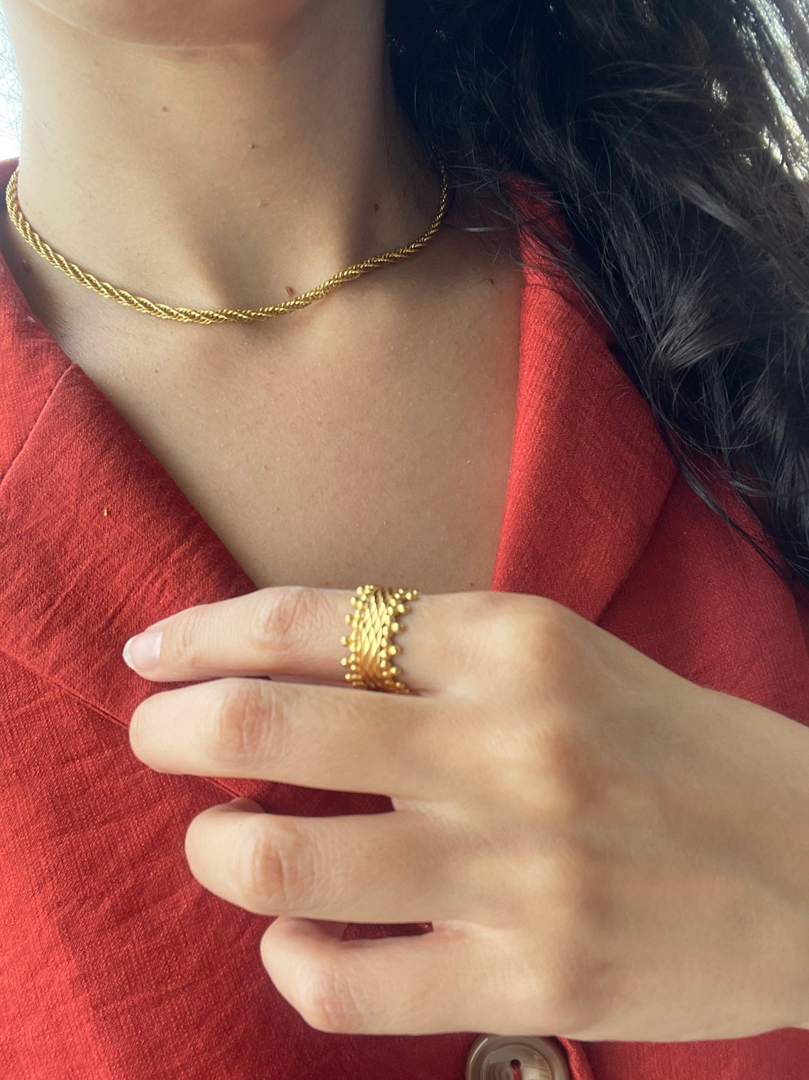 21K REAL Karat Solid Gold Band Ring Arabic Indian Etsy