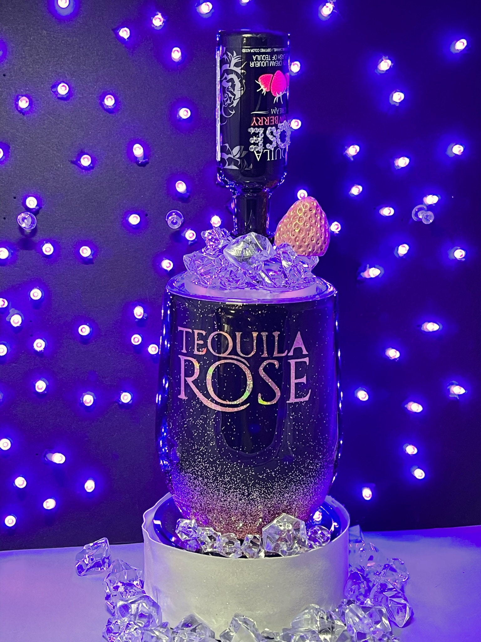 Tequila Rose Wine Glass With Lid Topper Etsy