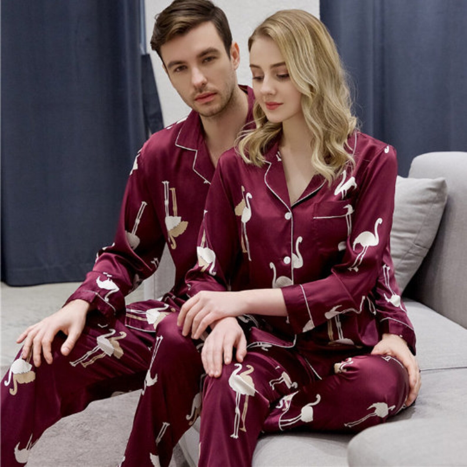 Couple Matching Silky Satin Pajamas Groom and Bride Gift Etsy