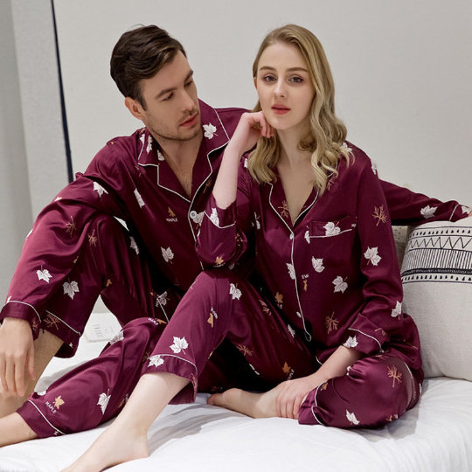 Couple Matching Silky Satin Pajamas Groom and Bride Gift Etsy
