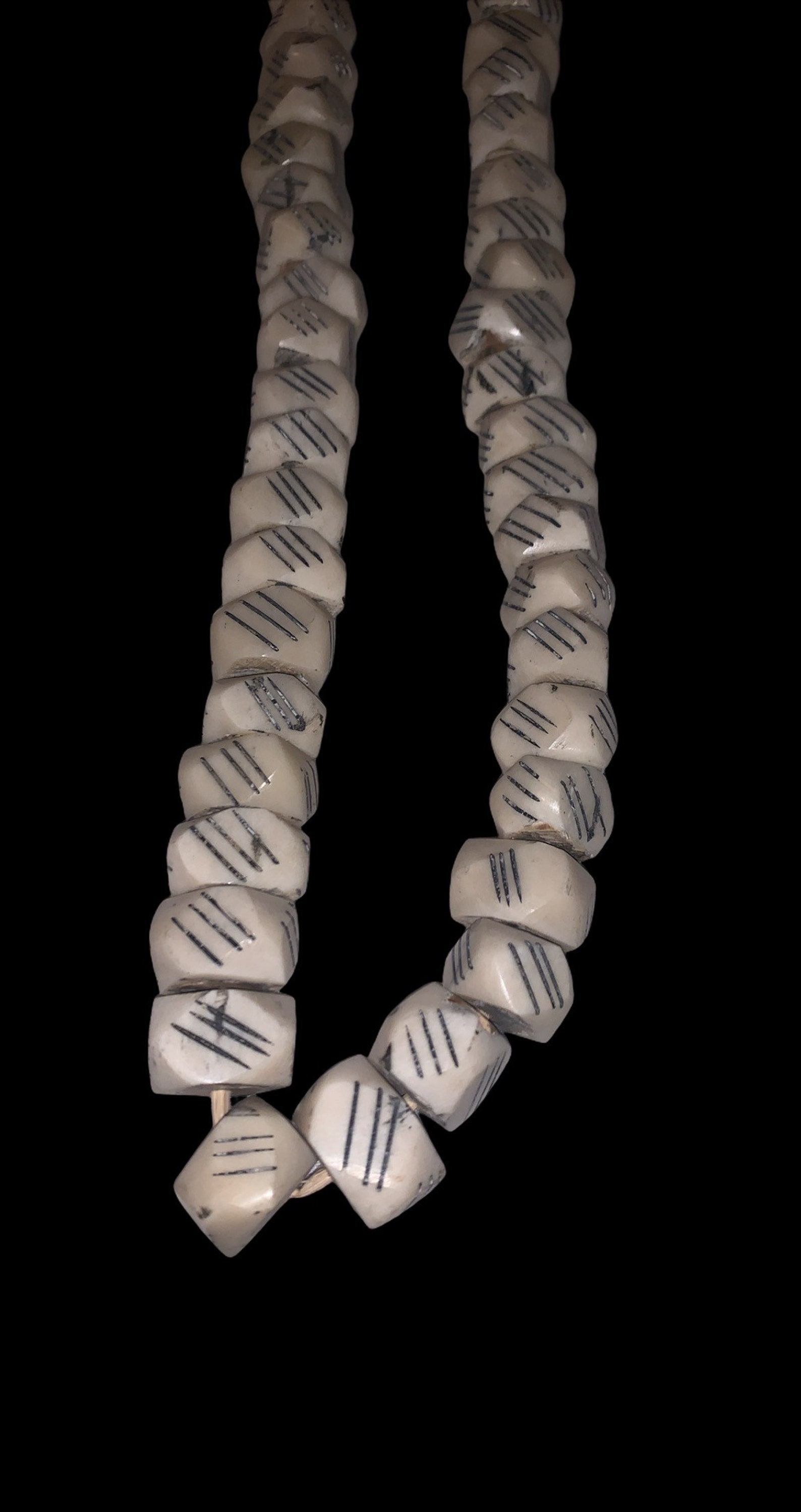 Large Traditional Bone Beads / 40 Stripe Design Batik Bone Etsy
