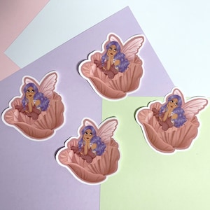 Poppy Spring Fairy Sticker | Fairy Stickers, Fairy Decal, Laptop Stickers, Fantasy Theme Stickers, Cute Stickers