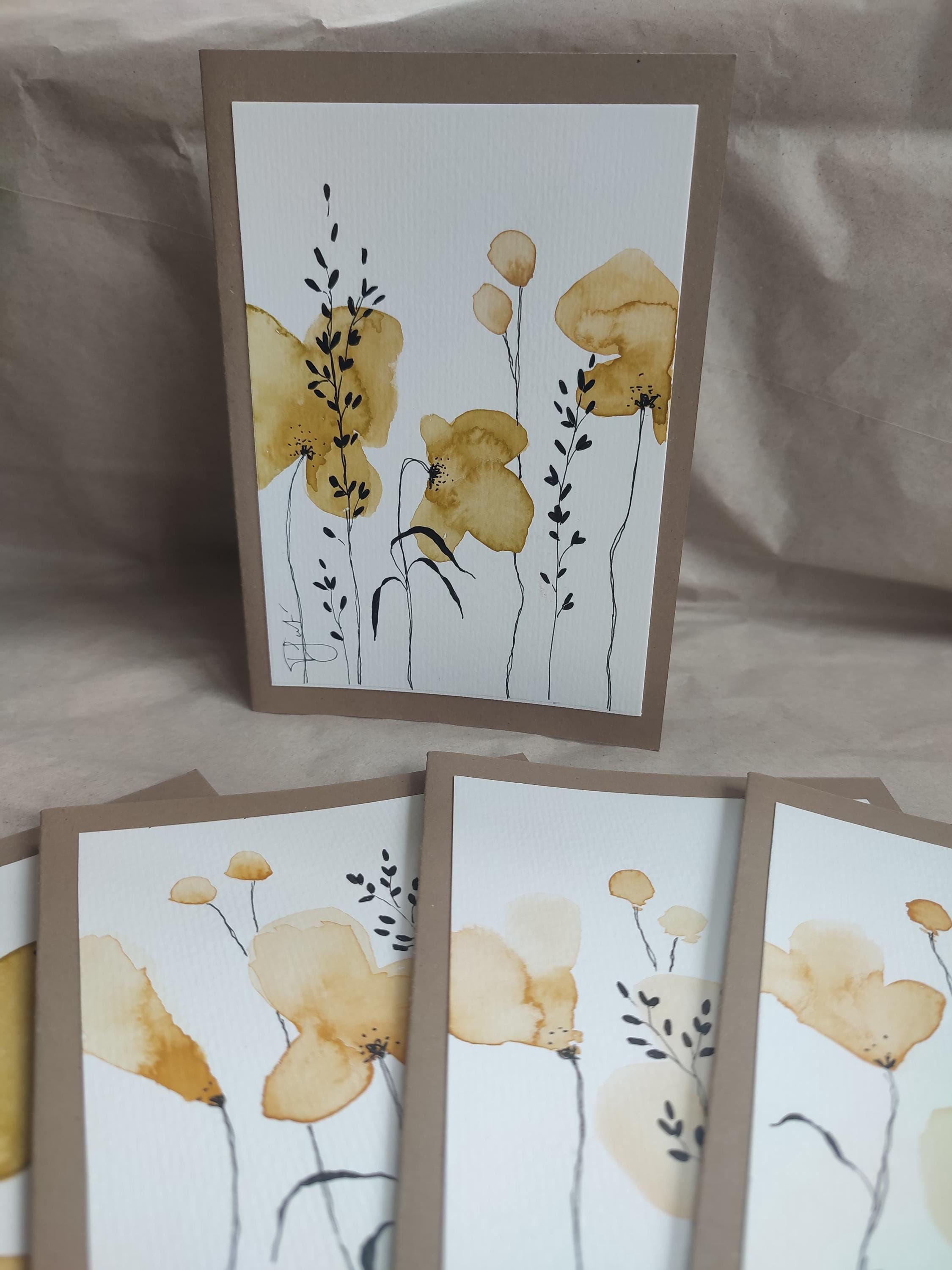 Card Flowers Watercolor - Etsy